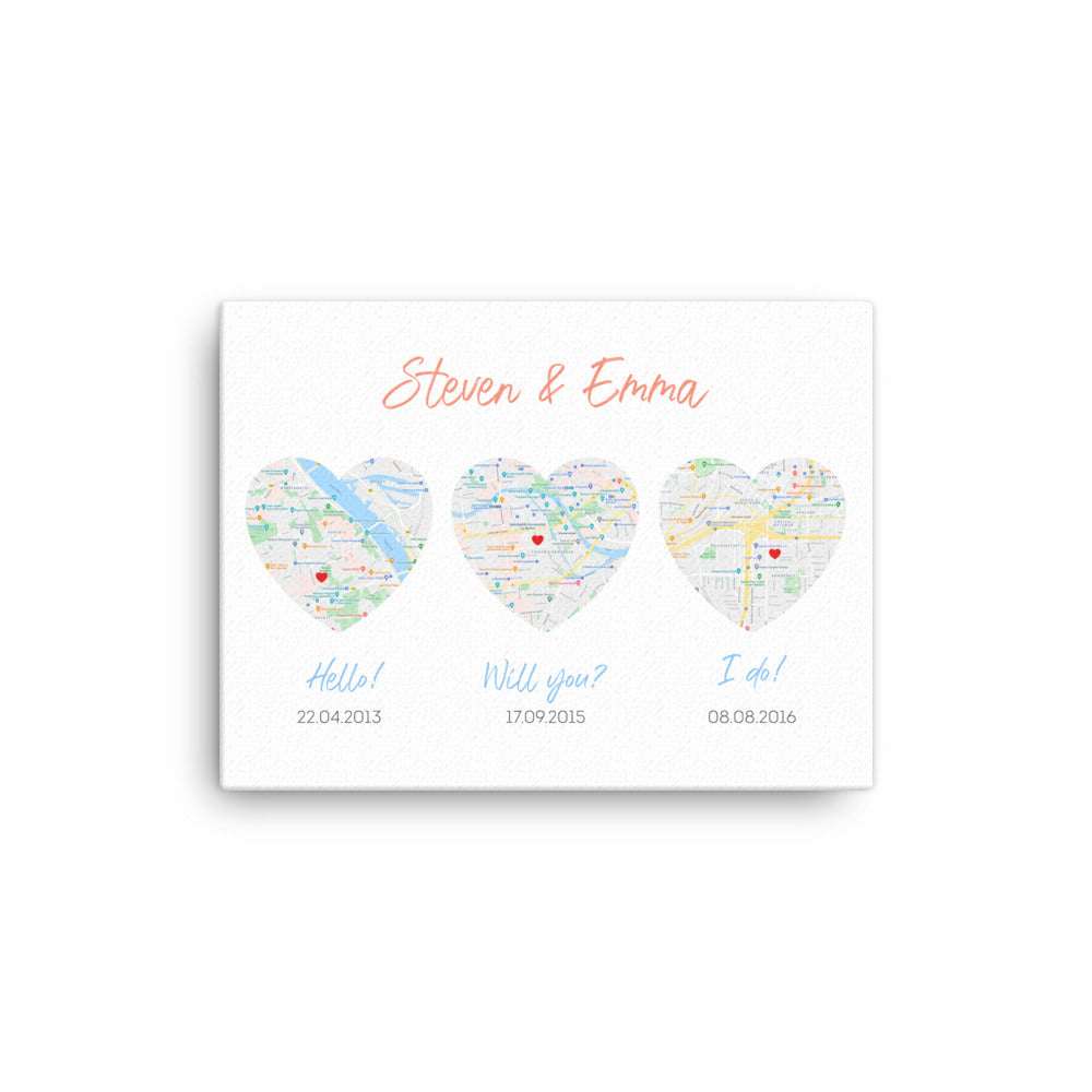 'Our Story' custom canvas