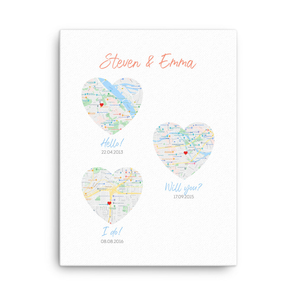 'Our Story' custom canvas