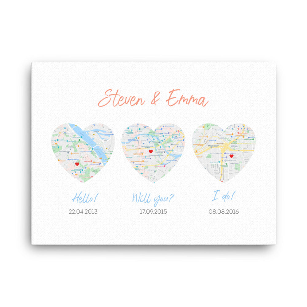 'Our Story' custom canvas