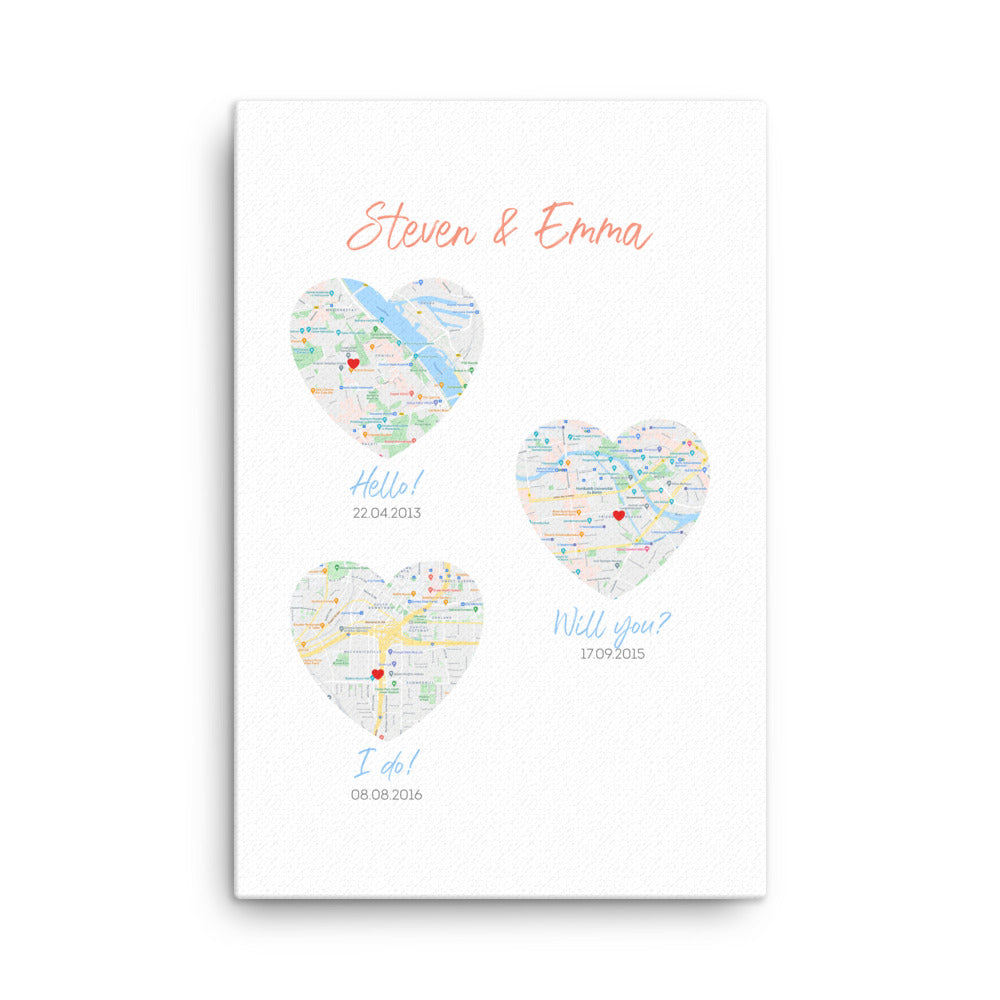 'Our Story' custom canvas