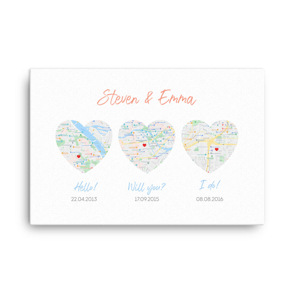 'Our Story' custom canvas