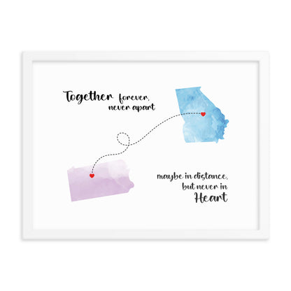 'Together forever never apart' custom framed print