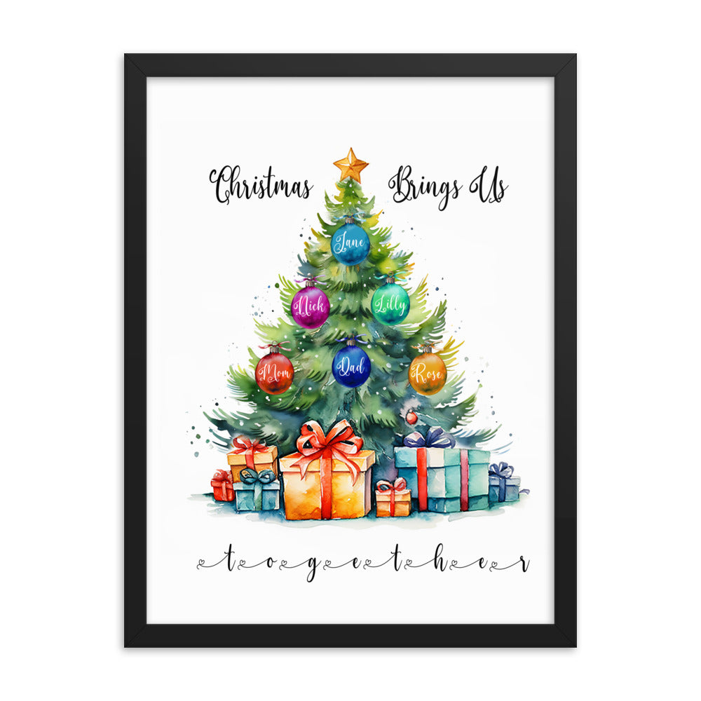 'Christmas Brings Us Together' custom framed print