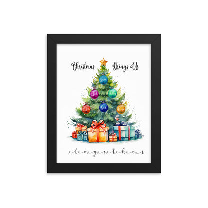 'Christmas Brings Us Together' custom framed print