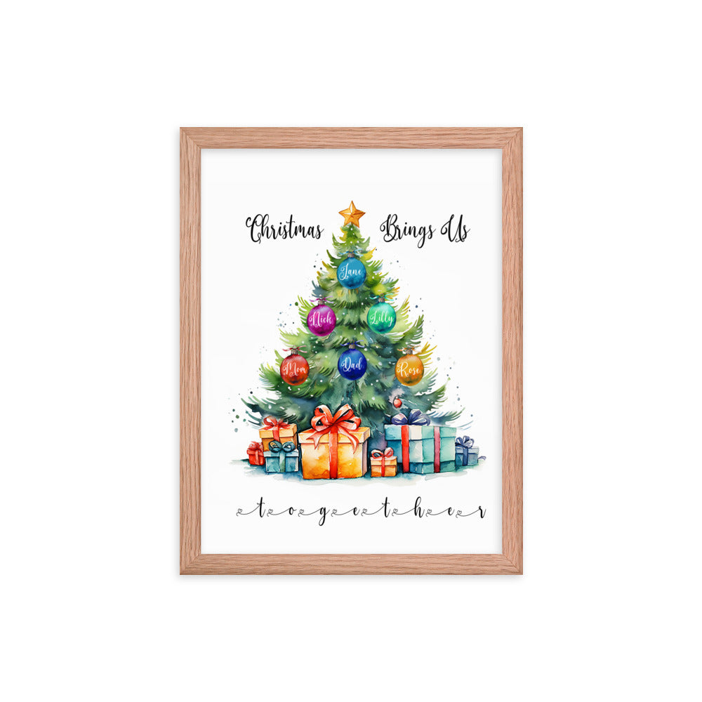 'Christmas Brings Us Together' custom framed print