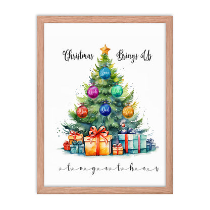 'Christmas Brings Us Together' custom framed print