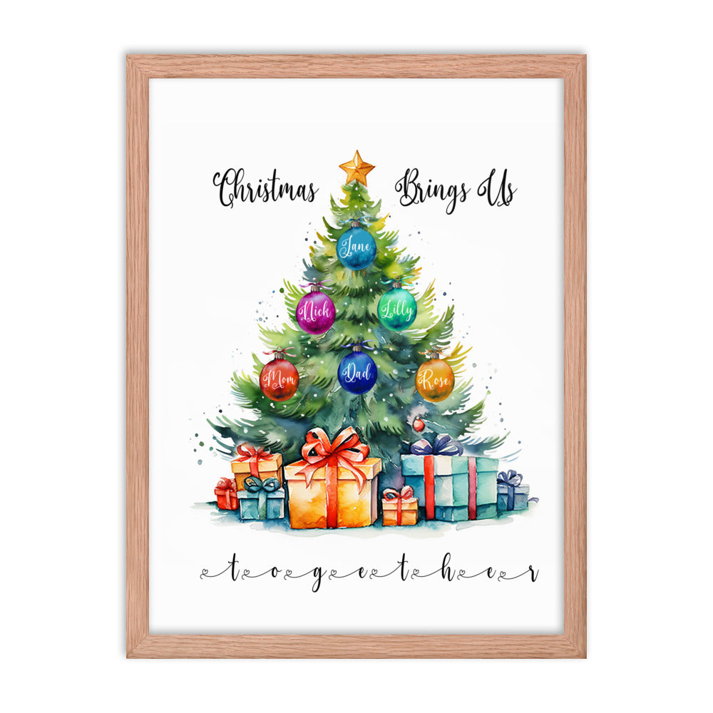 'Christmas Brings Us Together' custom framed print