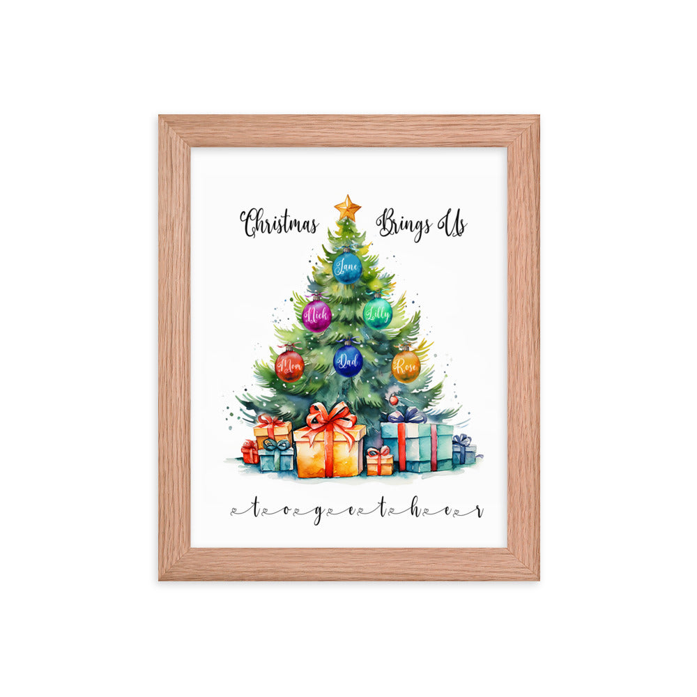 'Christmas Brings Us Together' custom framed print