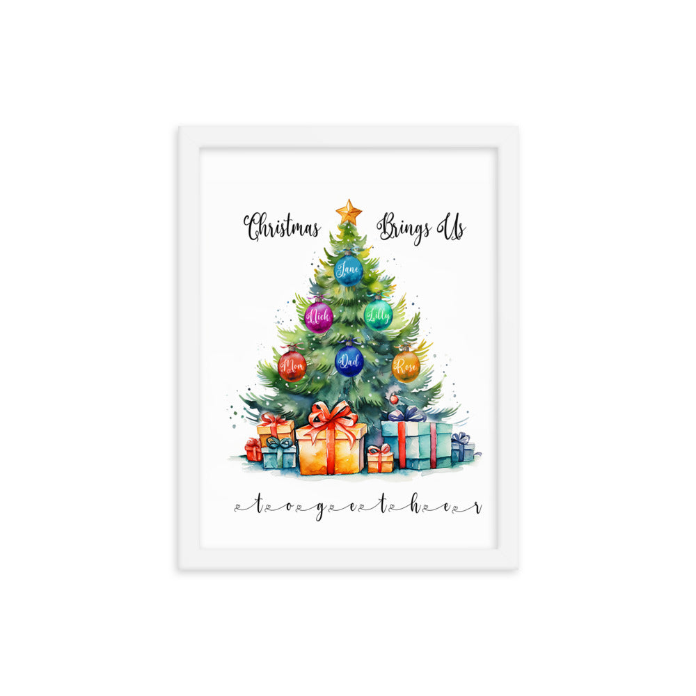 'Christmas Brings Us Together' custom framed print