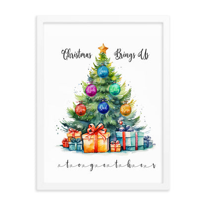 'Christmas Brings Us Together' custom framed print
