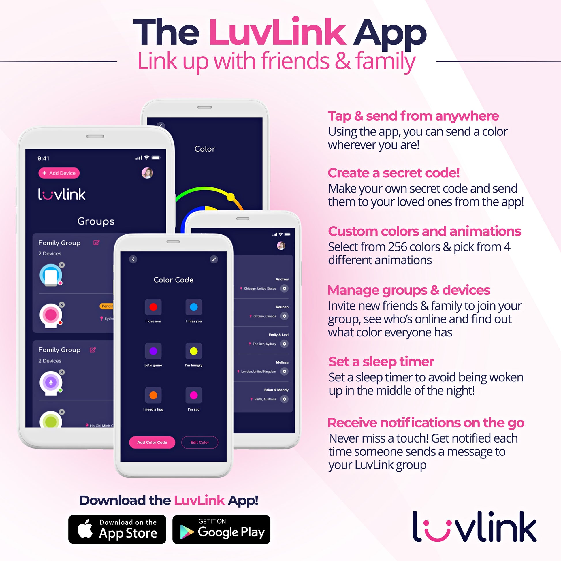 LuvLink App benefits of the Friendship Lamp