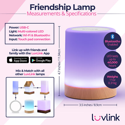 Specs of the LuvLink Friendship Lamp