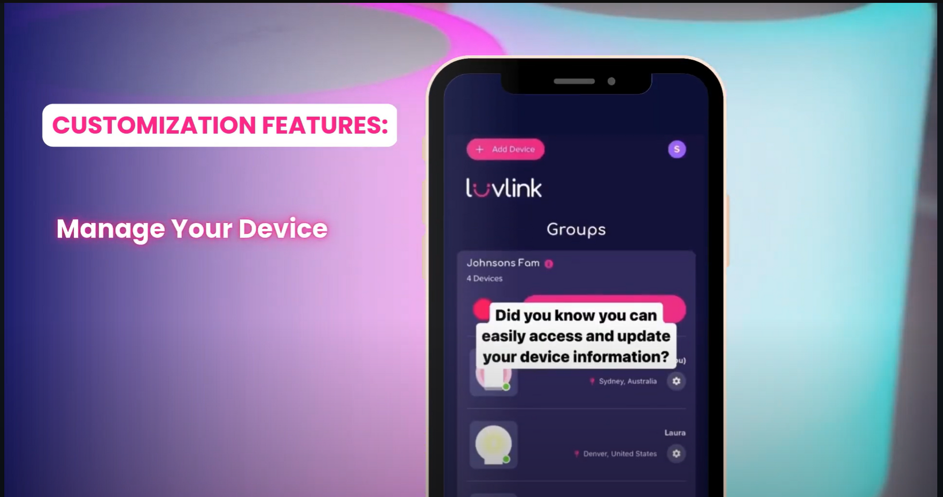 Load video: Customize your Lamp by Managing your device