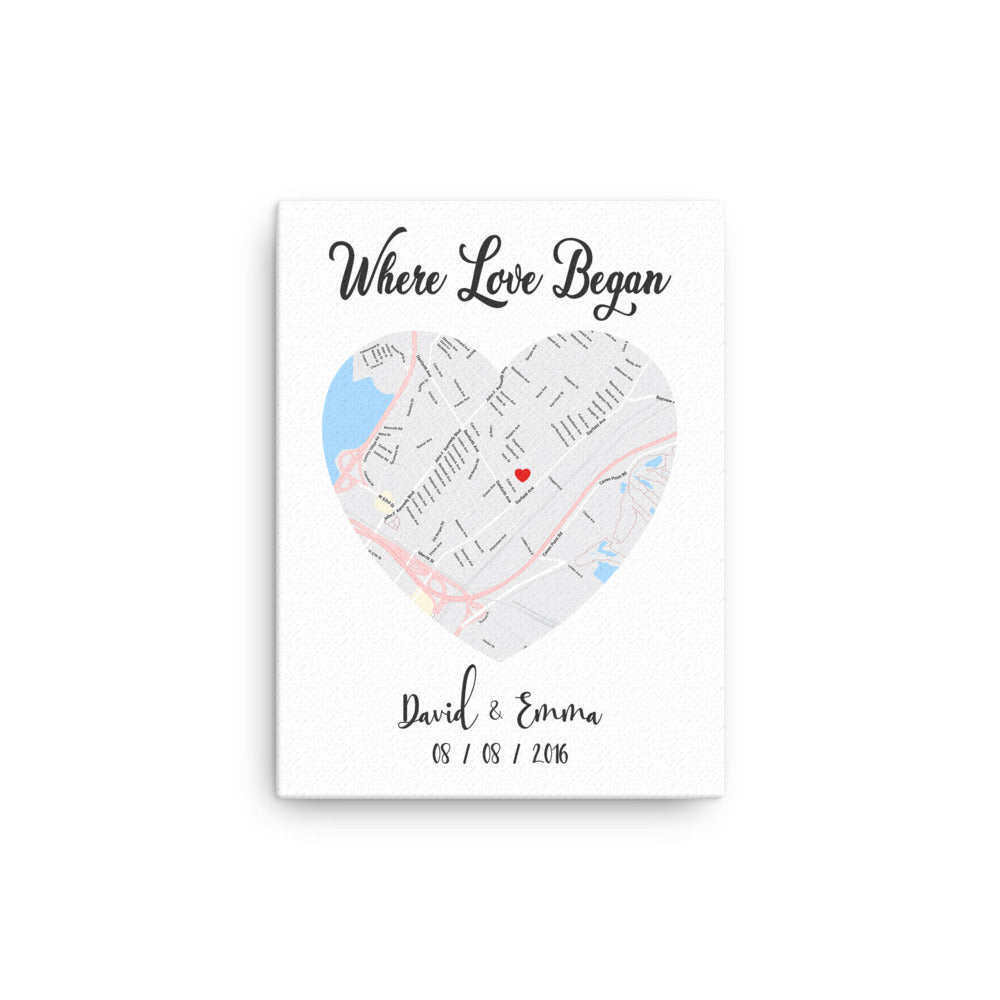 'Where Love Began' custom canvas