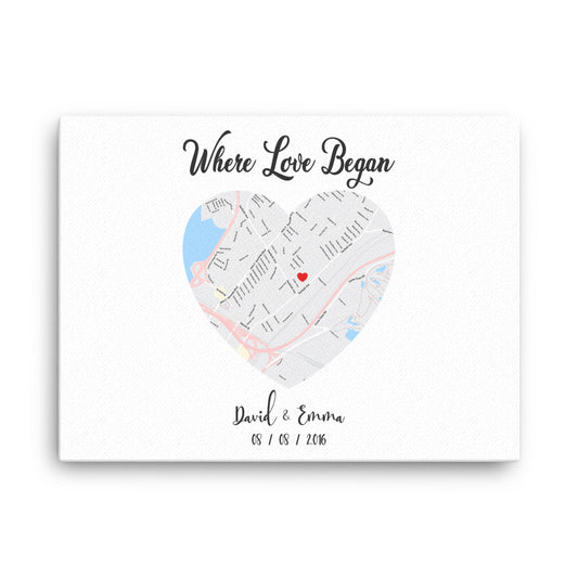 'Where Love Began' custom canvas