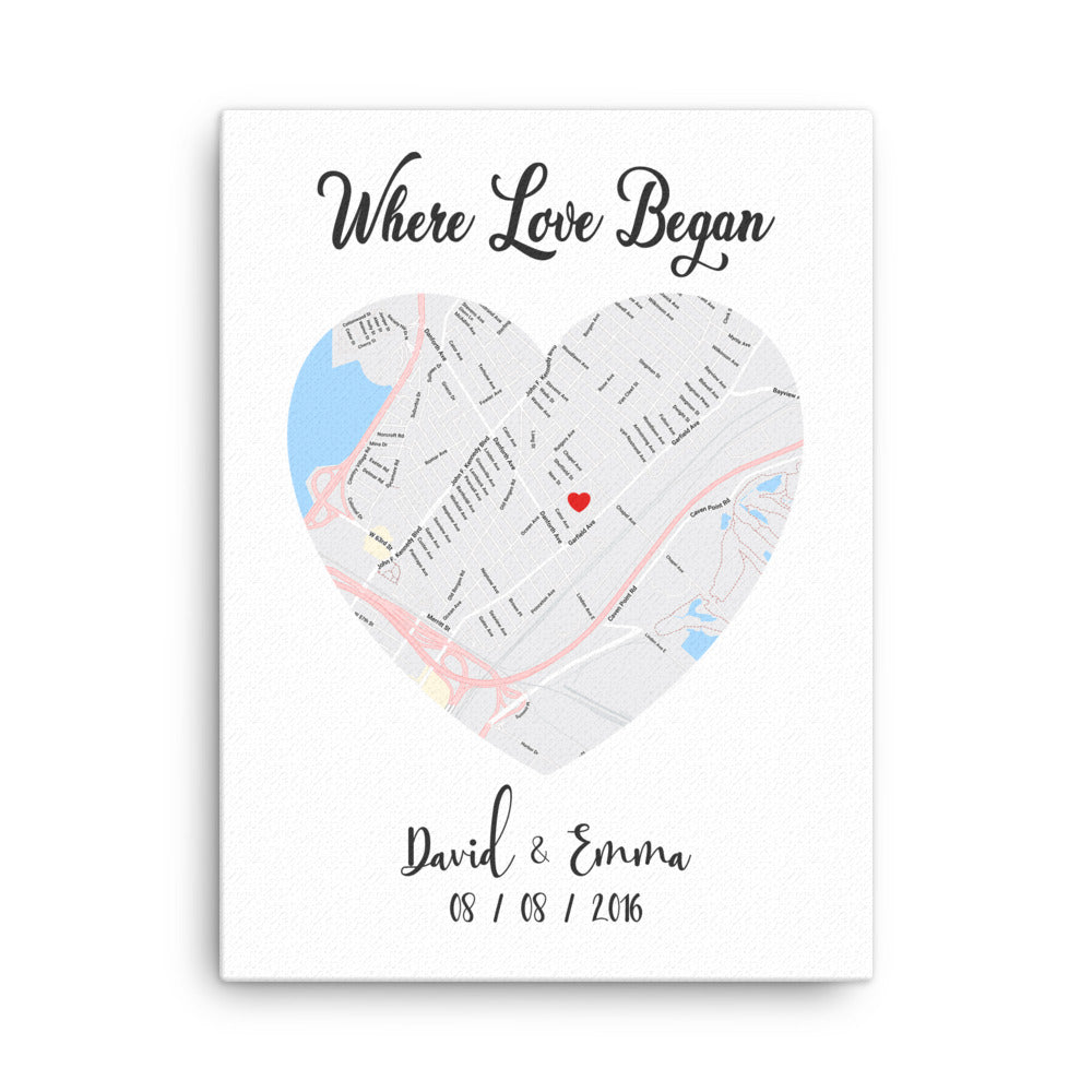 'Where Love Began' custom canvas