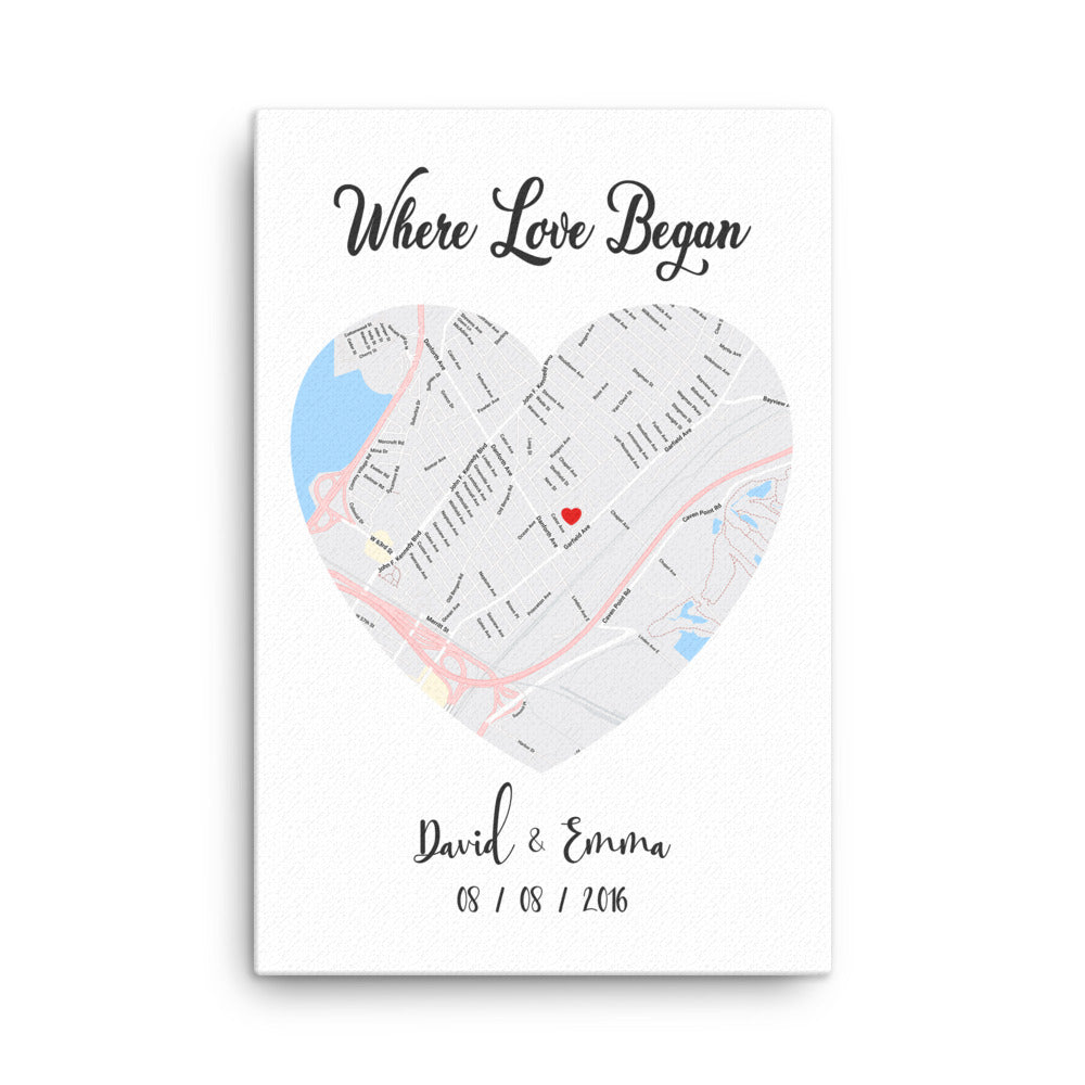 'Where Love Began' custom canvas