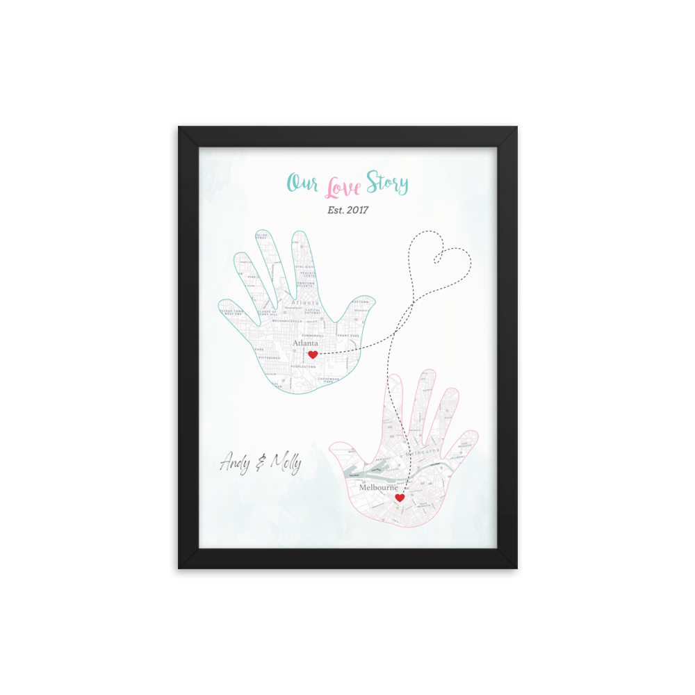 'Our Love Story' custom framed print