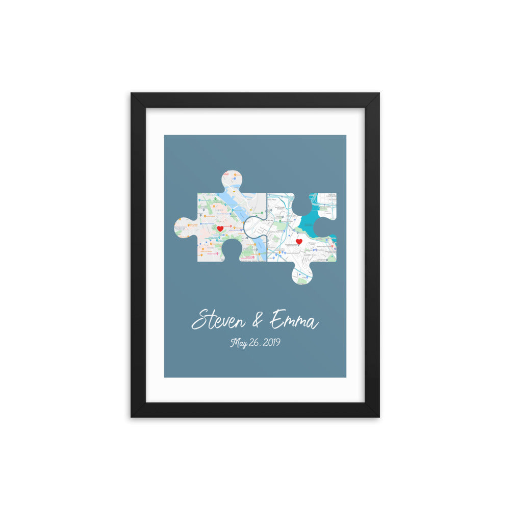 'Puzzle of Love' custom framed print