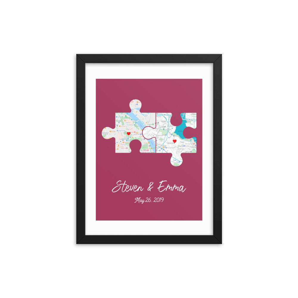 'Puzzle of Love' custom framed print