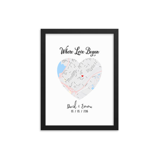 'Where Love Began' custom framed print