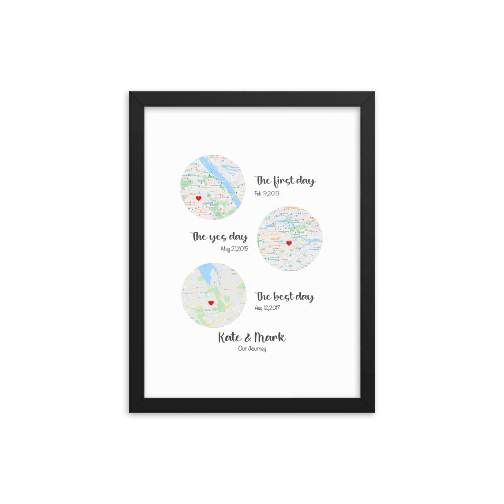 'Our Journey' custom framed print