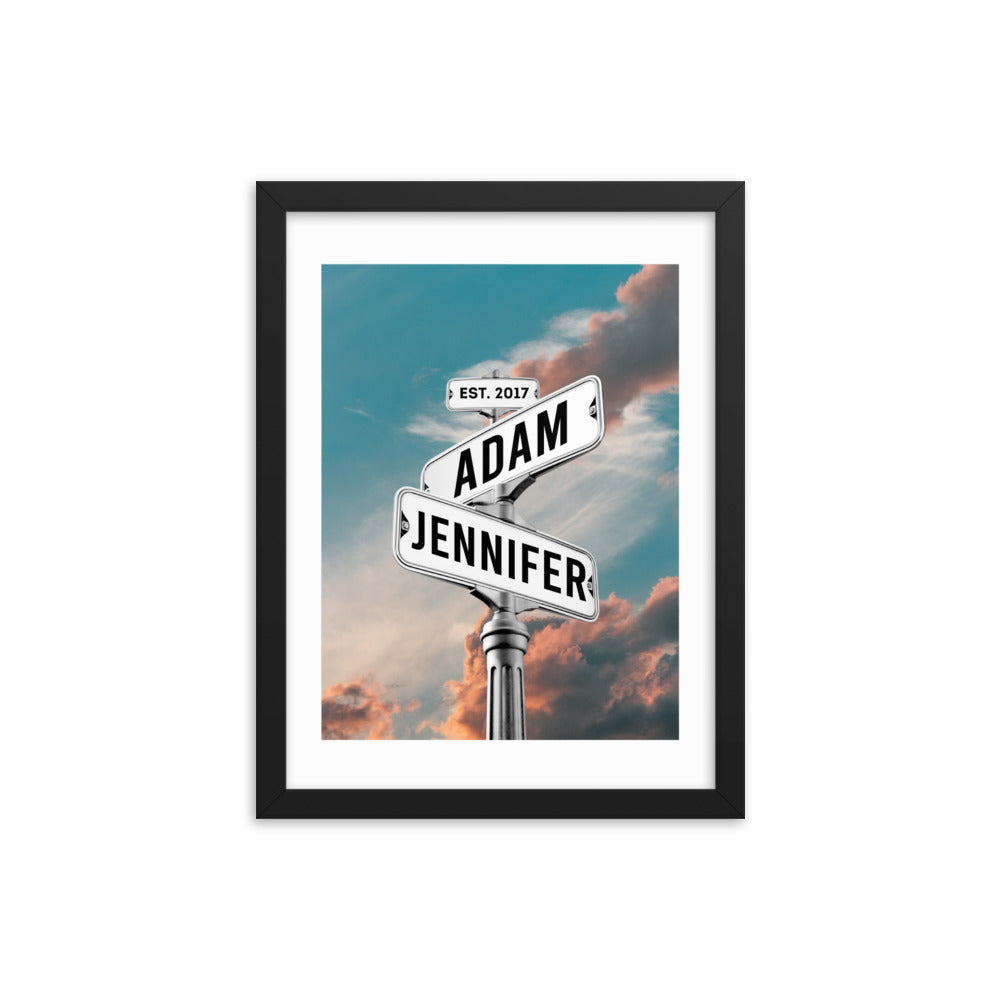 'Established in Love' custom framed print