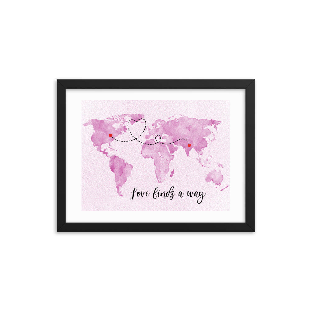 'Love finds a way' custom framed print