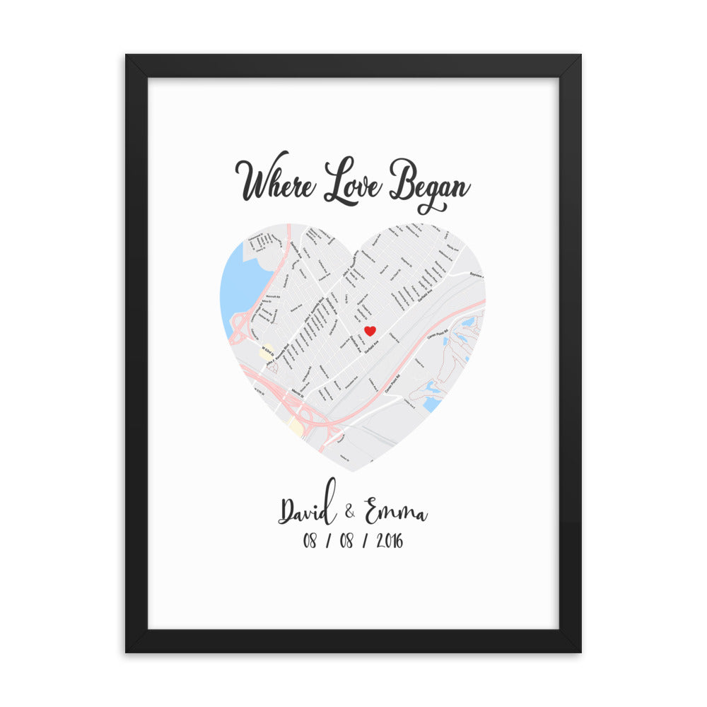 'Where Love Began' custom framed print