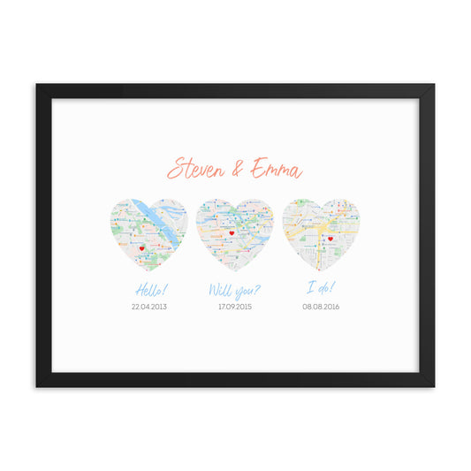 'Our Story' custom framed print