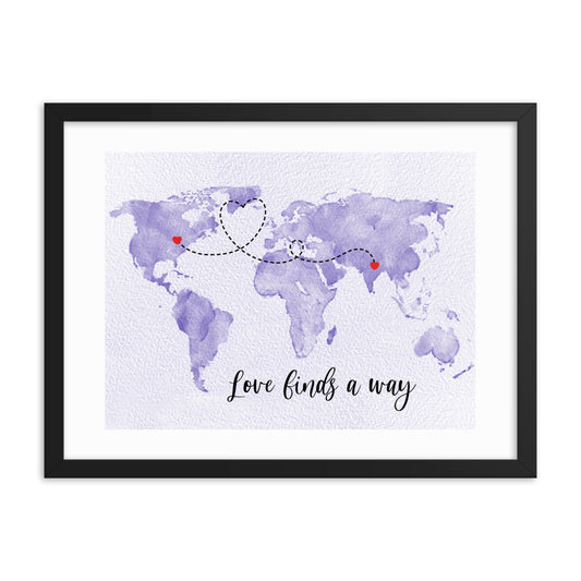 'Love finds a way' custom framed print