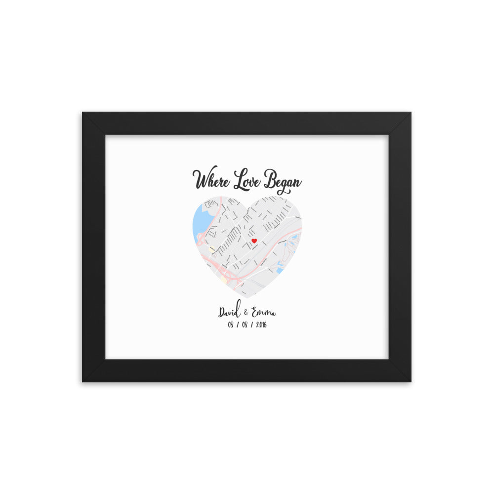 'Where Love Began' custom framed print