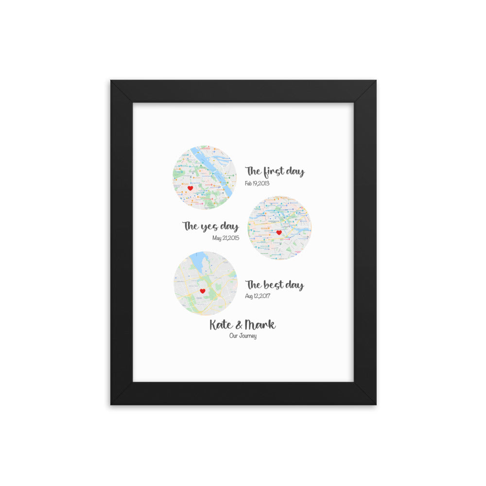 'Our Journey' custom framed print