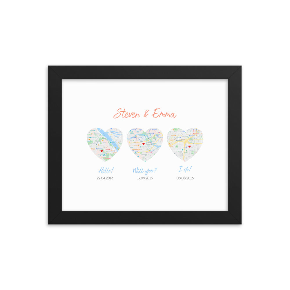 'Our Story' custom framed print