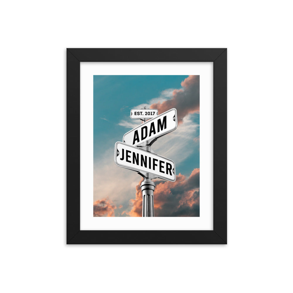 'Established in Love' custom framed print