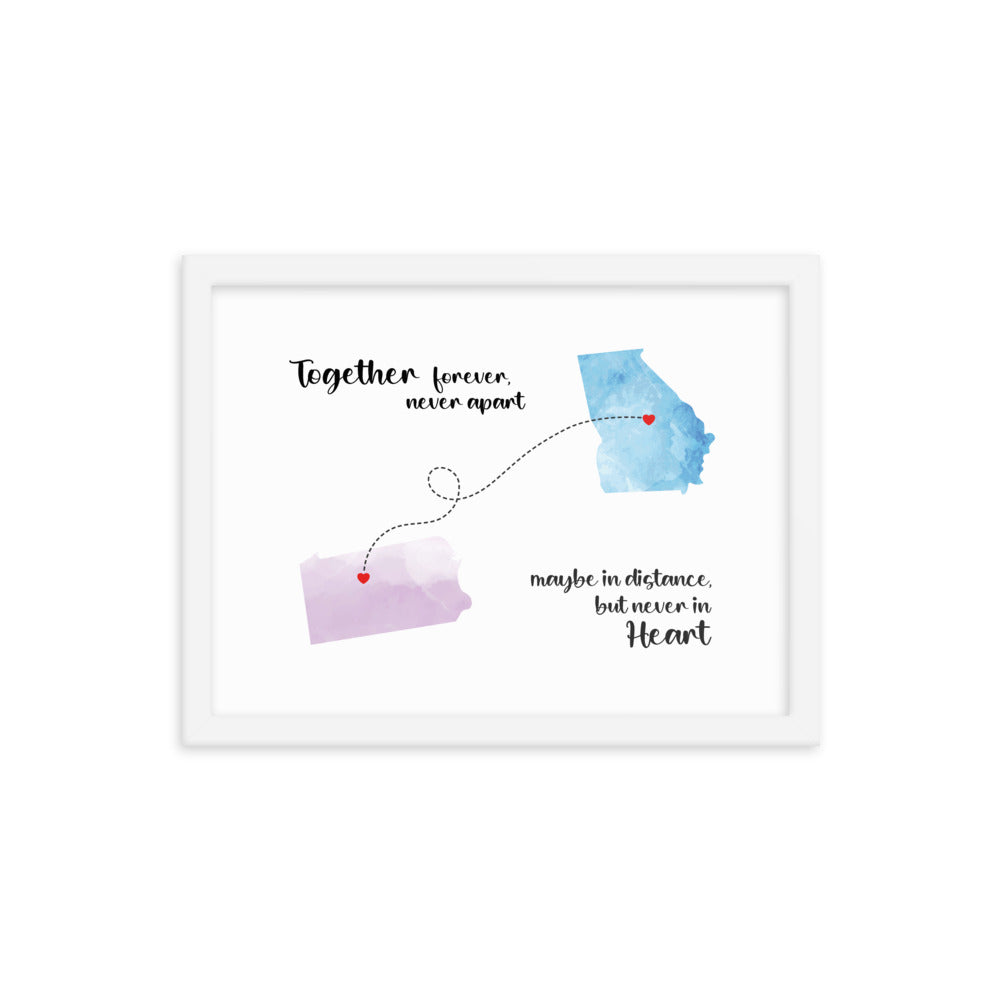 'Together forever never apart' custom framed print