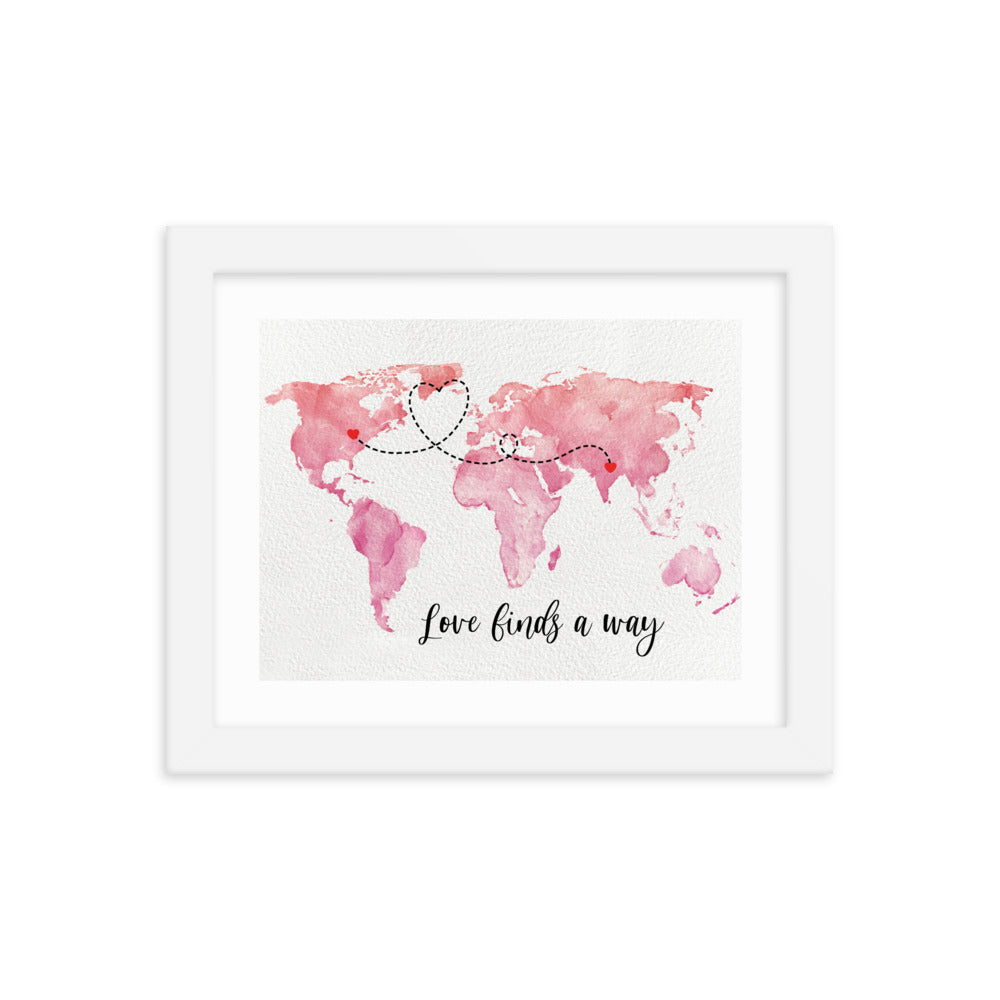 'Love finds a way' custom framed print