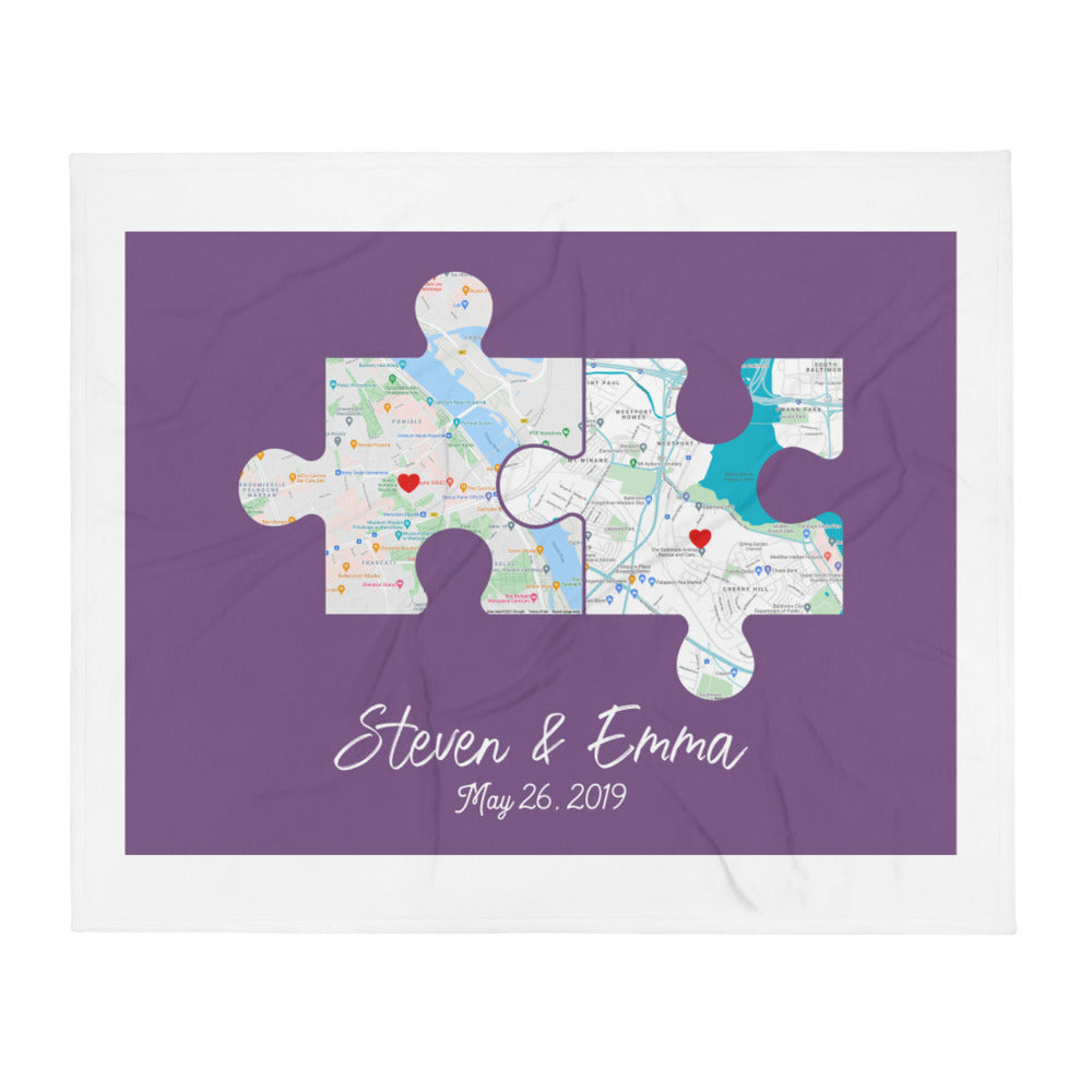 'Puzzle of love' personalized cuddle blanket